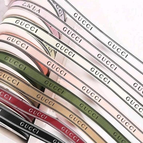 NEW 2cm Gucci Olive Green Satin Ribbon, Polyester Fabric - Picture 3 of 5